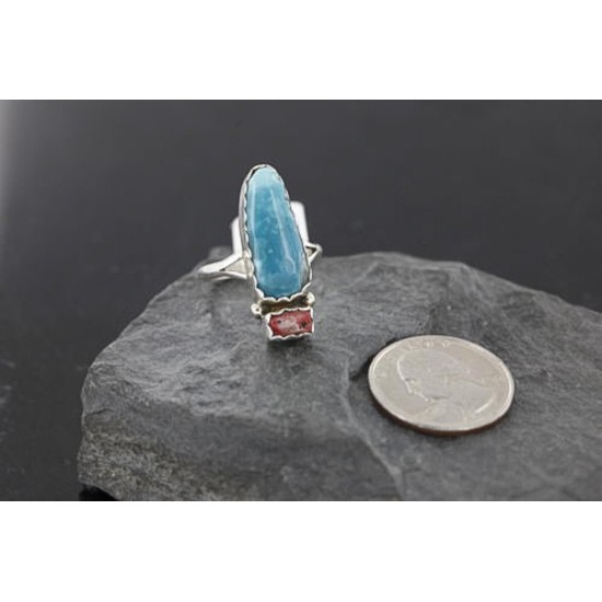 Handmade Certified Authentic Navajo .925 Sterling Silver Turquoise Spiny Native American Ring 370980003967 Handmade Certified Authentic Navajo .925 Sterling Silver Turquoise Spiny Native American Ring 370980003967
