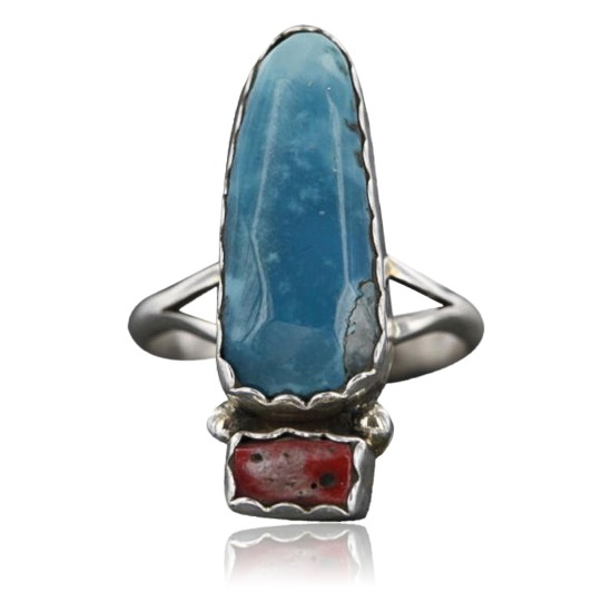 Handmade Certified Authentic Navajo .925 Sterling Silver Turquoise Spiny Native American Ring 370980003967 Handmade Certified Authentic Navajo .925 Sterling Silver Turquoise Spiny Native American Ring 370980003967