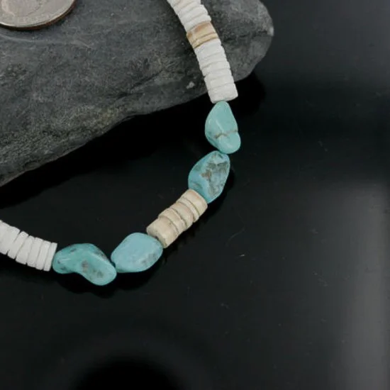 Handmade Certified Authentic Navajo .925 Sterling Silver Turquoise Spiny Oyster and Graduated Heishi Native American Necklace 390680419065 Handmade Certified Authentic Navajo .925 Sterling Silver Turquoise Spiny Oyster and Graduated Heishi Native American Necklace 390680419065