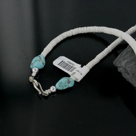 Handmade Certified Authentic Navajo .925 Sterling Silver Turquoise Spiny Oyster and Graduated Heishi Native American Necklace 390680419065 Handmade Certified Authentic Navajo .925 Sterling Silver Turquoise Spiny Oyster and Graduated Heishi Native American Necklace 390680419065