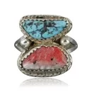 Handmade Certified Authentic Navajo .925 Sterling Silver Turquoise Spiny Oyster Native American Ring  370958859865