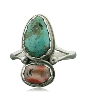 Handmade Certified Authentic Navajo .925 Sterling Silver Turquoise Spiny Oyster Native American Ring 390735954744 Handmade Certified Authentic Navajo .925 Sterling Silver Turquoise Spiny Oyster Native American Ring 390735954744