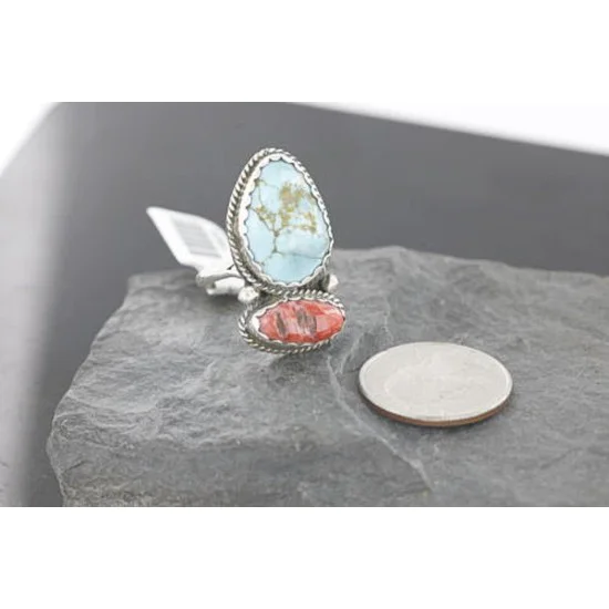 Handmade Certified Authentic Navajo .925 Sterling Silver Turquoise Spiny Oyster Native American Ring 390741450904 Handmade Certified Authentic Navajo .925 Sterling Silver Turquoise Spiny Oyster Native American Ring 390741450904