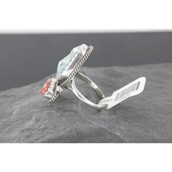 Handmade Certified Authentic Navajo .925 Sterling Silver Turquoise Spiny Oyster Native American Ring 390741450904 Handmade Certified Authentic Navajo .925 Sterling Silver Turquoise Spiny Oyster Native American Ring 390741450904