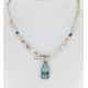 Handmade Certified Authentic Navajo .925 Sterling Silver White and Turquoise Native American Necklace 371077430946 Handmade Certified Authentic Navajo .925 Sterling Silver White and Turquoise Native American Necklace 371077430946