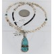 Handmade Certified Authentic Navajo .925 Sterling Silver White and Turquoise Native American Necklace 371077430946