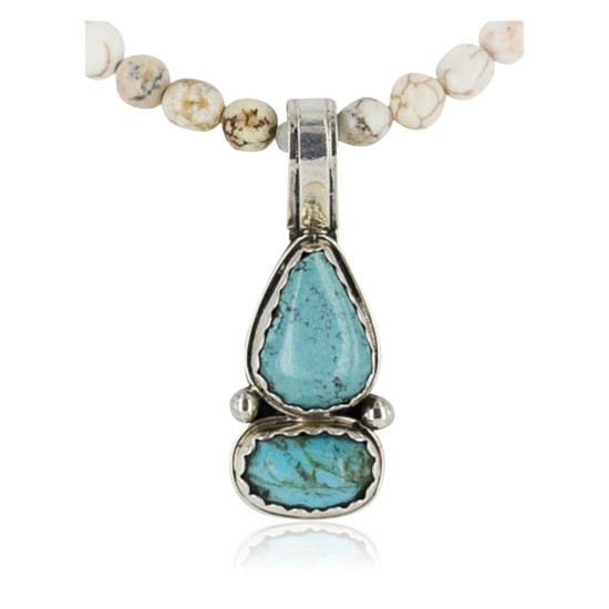 Handmade Certified Authentic Navajo .925 Sterling Silver White and Turquoise Native American Necklace 371077430946 Handmade Certified Authentic Navajo .925 Sterling Silver White and Turquoise Native American Necklace 371077430946
