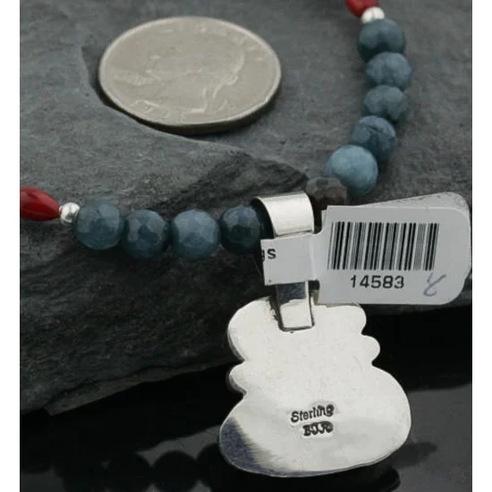 Handmade Certified Authentic Navajo .925 Sterling SilverONE Mountain and Turquoise Native American Necklace 390731765385
