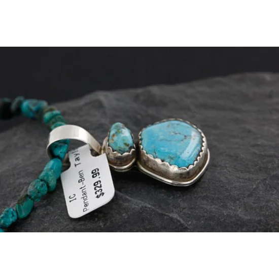 Handmade Certified Authentic Navajo .925 Sterling SilverONE Mountain and Turquoise Native American Necklace 390745950721 Handmade Certified Authentic Navajo .925 Sterling SilverONE Mountain and Turquoise Native American Necklace 390745950721