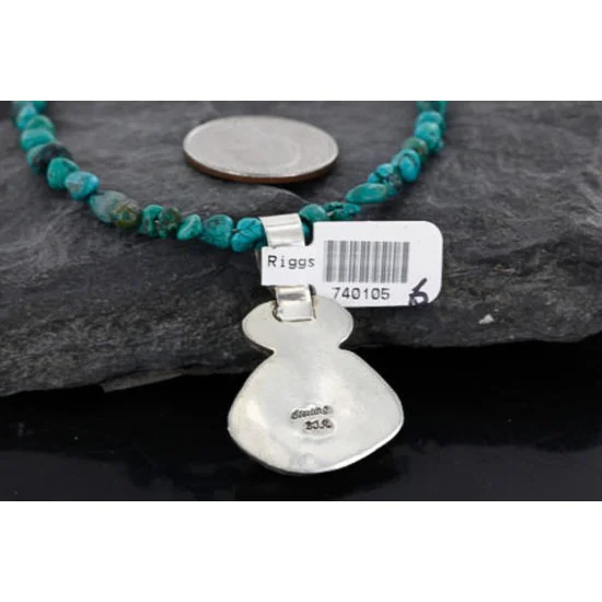 Handmade Certified Authentic Navajo .925 Sterling SilverONE Mountain and Turquoise Native American Necklace 390745950721 Handmade Certified Authentic Navajo .925 Sterling SilverONE Mountain and Turquoise Native American Necklace 390745950721