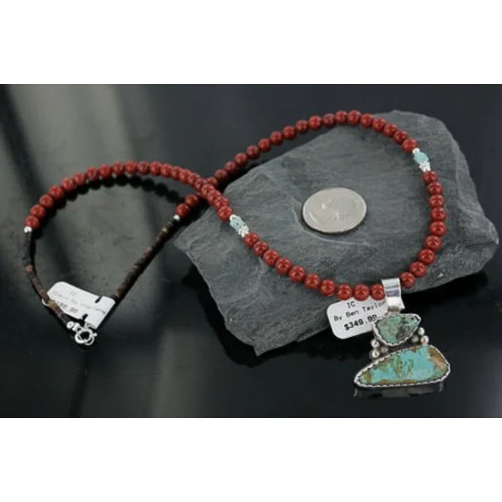 Handmade Certified Authentic Navajo CARICO and Turquoise Native American Necklace 390675643197 Handmade Certified Authentic Navajo CARICO and Turquoise Native American Necklace 390675643197