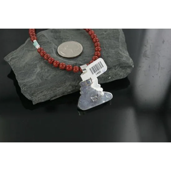 Handmade Certified Authentic Navajo CARICO and Turquoise Native American Necklace 390675643197 Handmade Certified Authentic Navajo CARICO and Turquoise Native American Necklace 390675643197