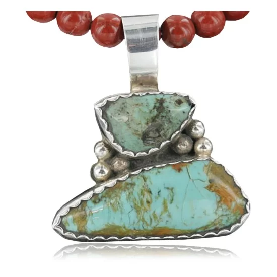 Handmade Certified Authentic Navajo CARICO and Turquoise Native American Necklace 390675643197 Handmade Certified Authentic Navajo CARICO and Turquoise Native American Necklace 390675643197