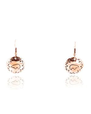 Handmade Certified Authentic Navajo Handstamped BEAR Handmade Copper Native American Earrings 390818154631
