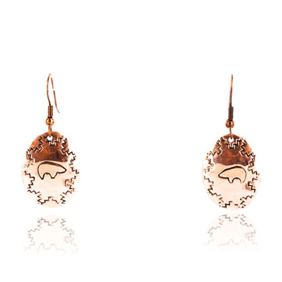 Handmade Certified Authentic Navajo Handstamped Bear Handmade Copper Native American Earrings 390834863378 Handmade Certified Authentic Navajo Handstamped Bear Handmade Copper Native American Earrings 390834863378
