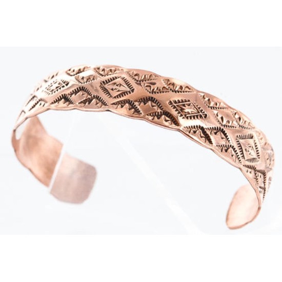 Handmade Certified Authentic Navajo Handstamped Handmade Copper Native American Bracelet 371010420204 Handmade Certified Authentic Navajo Handstamped Handmade Copper Native American Bracelet 371010420204