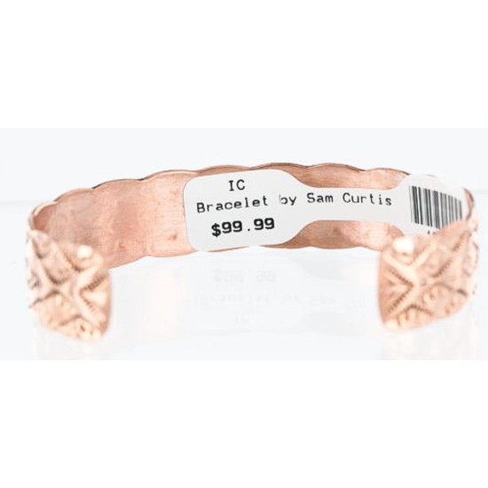 Handmade Certified Authentic Navajo Handstamped Handmade Copper Native American Bracelet 371010420204 Handmade Certified Authentic Navajo Handstamped Handmade Copper Native American Bracelet 371010420204