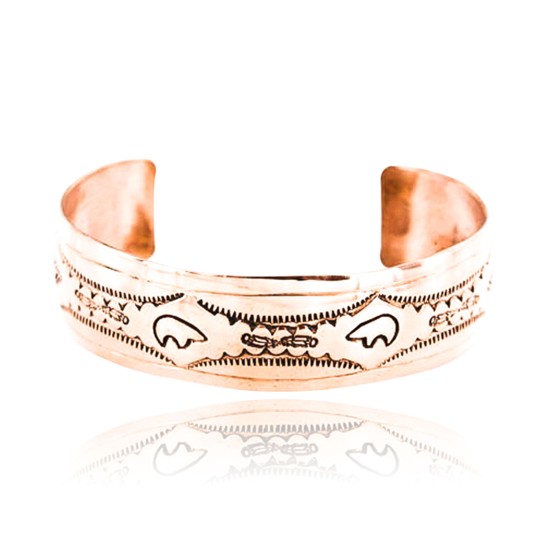 Handmade Certified Authentic Navajo Handstamped Handmade Copper Native American Bracelet 371021492834