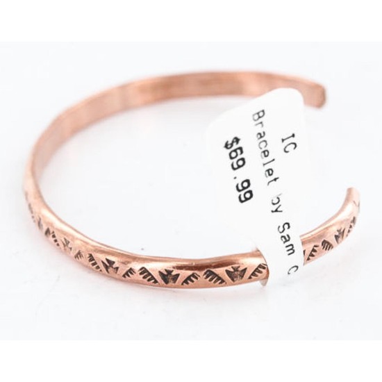 Handmade Certified Authentic Navajo Handstamped Handmade Copper Native American Bracelet 371027010778 Handmade Certified Authentic Navajo Handstamped Handmade Copper Native American Bracelet 371027010778