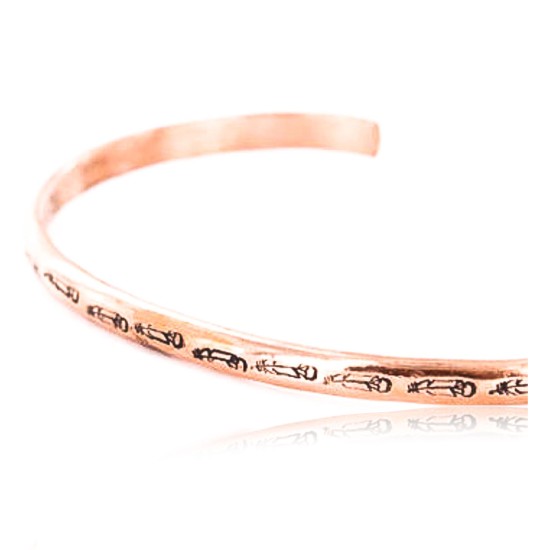 Handmade Certified Authentic Navajo Handstamped Handmade Copper Native American Bracelet 371033978623