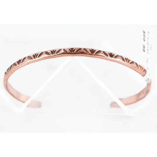 Handmade Certified Authentic Navajo Handstamped Handmade Copper Native American Bracelet 371034095741
