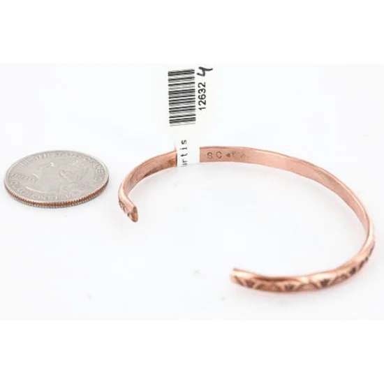 Handmade Certified Authentic Navajo Handstamped Handmade Copper Native American Bracelet 371034095741