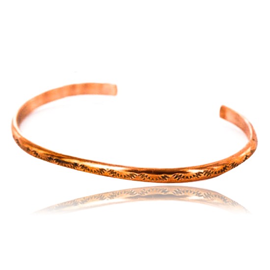 Handmade Certified Authentic Navajo Handstamped Handmade Copper Native American Bracelet 371052421988