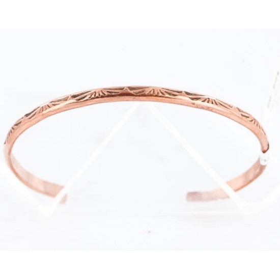 Handmade Certified Authentic Navajo Handstamped Handmade Copper Native American Bracelet 390810104225