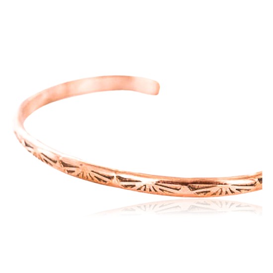 Handmade Certified Authentic Navajo Handstamped Handmade Copper Native American Bracelet 390810104225