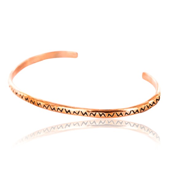 Handmade Certified Authentic Navajo Handstamped Handmade Copper Native American Bracelet 391159043576