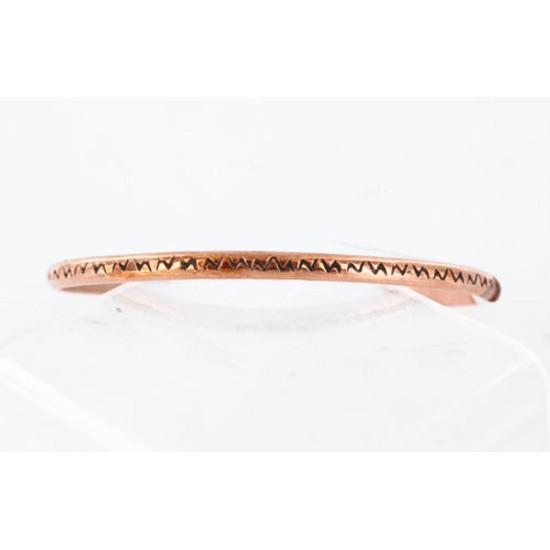 Handmade Certified Authentic Navajo Handstamped Handmade Copper Native American Bracelet 391159043576