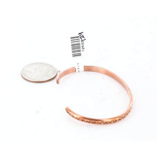 Handmade Certified Authentic Navajo Handstamped Handmade Copper Native American Bracelet 391159043576