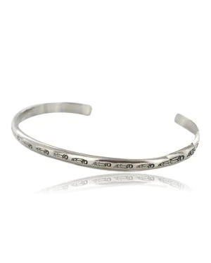 Handmade Certified Authentic Navajo Handstamped Handmade Nickel Native American Bracelet 371037360823