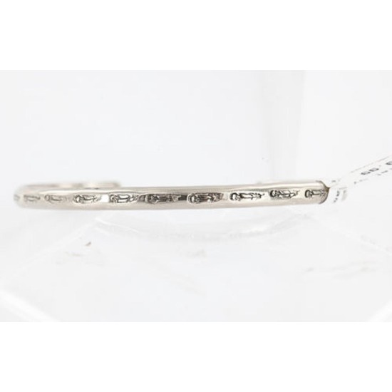 Handmade Certified Authentic Navajo Handstamped Handmade Nickel Native American Bracelet 371056532084