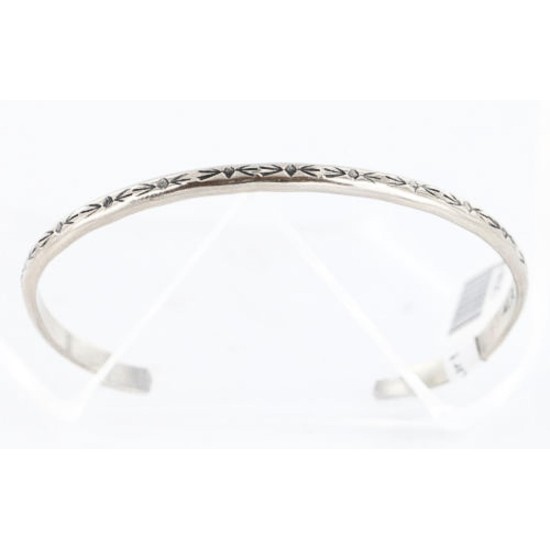 Handmade Certified Authentic Navajo Handstamped Handmade NICKEL Native American Bracelet 390794878780