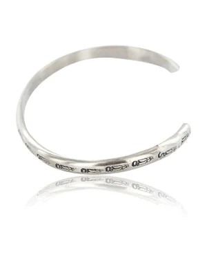 Handmade Certified Authentic Navajo Handstamped Handmade Nickel Native American Bracelet 390803929330