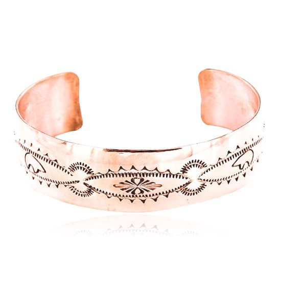 Handmade Certified Authentic Navajo Handstamped Real Handmade Copper Native American Bracelet 371019750110 Handmade Certified Authentic Navajo Handstamped Real Handmade Copper Native American Bracelet 371019750110