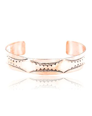Handmade Certified Authentic Navajo Handstamped Real Handmade Copper Native American Bracelet 390794911598