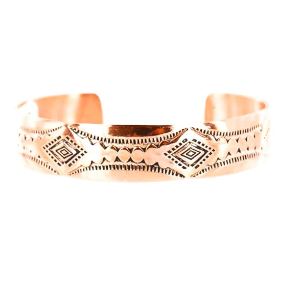 Handmade Certified Authentic Navajo Handstamped Real Handmade Copper Native American Bracelet 390824660424 Handmade Certified Authentic Navajo Handstamped Real Handmade Copper Native American Bracelet 390824660424