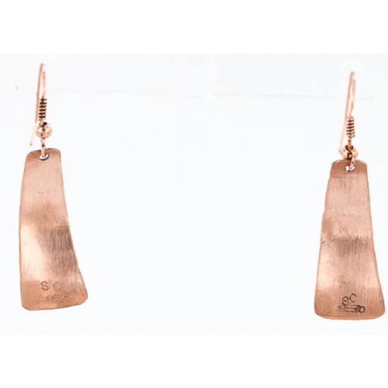 Handmade Certified Authentic Navajo Handstamped Real Handmade Copper Native American Earrings 371045605357