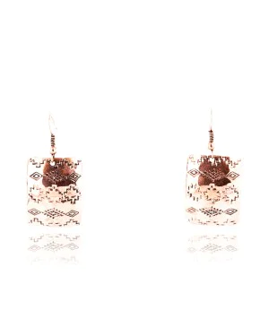 Handmade Certified Authentic Navajo Handstamped Real Handmade Copper Native American Earrings 371051341408