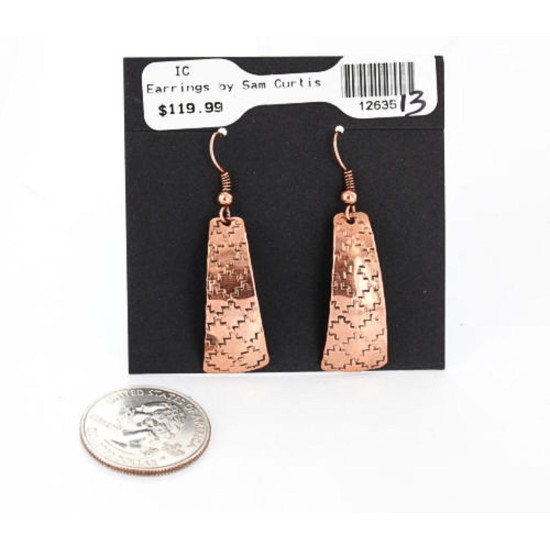 Handmade Certified Authentic Navajo Handstamped Real Handmade Copper Native American Earrings 371056291357 Handmade Certified Authentic Navajo Handstamped Real Handmade Copper Native American Earrings 371056291357