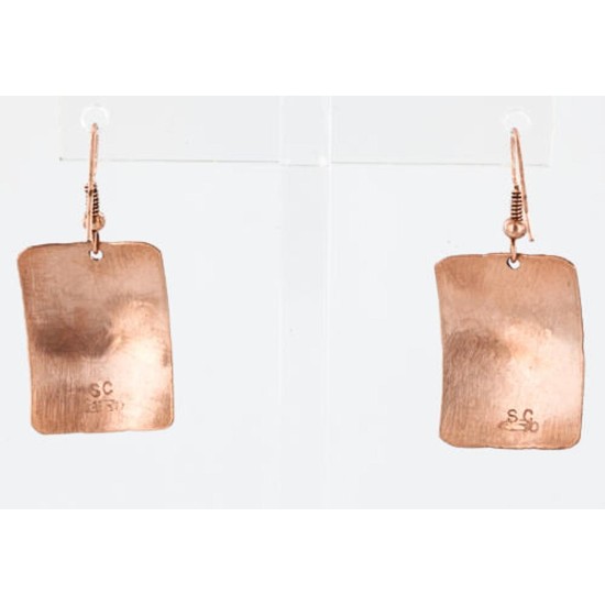 Handmade Certified Authentic Navajo Handstamped Real Handmade Copper Native American Earrings 371057636010 Handmade Certified Authentic Navajo Handstamped Real Handmade Copper Native American Earrings 371057636010