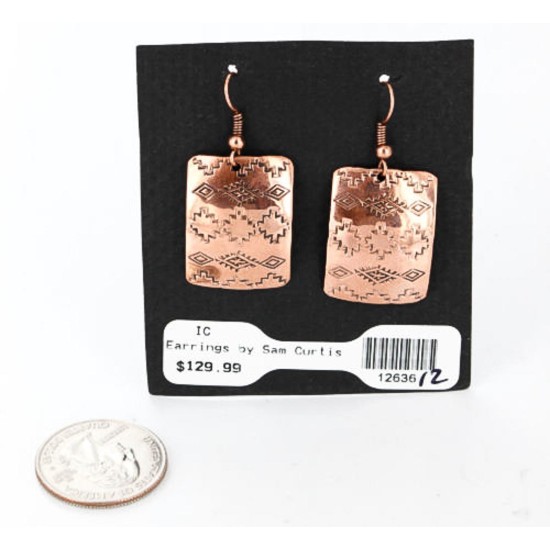 Handmade Certified Authentic Navajo Handstamped Real Handmade Copper Native American Earrings 371057636010 Handmade Certified Authentic Navajo Handstamped Real Handmade Copper Native American Earrings 371057636010