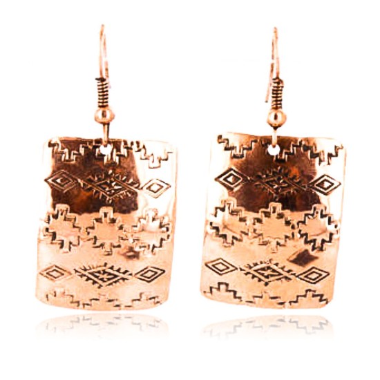 Handmade Certified Authentic Navajo Handstamped Real Handmade Copper Native American Earrings 371057636010 Handmade Certified Authentic Navajo Handstamped Real Handmade Copper Native American Earrings 371057636010