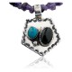 Handmade Certified Authentic Navajo Native .925 Sterling Silver Turquoise and Black Onyx Native American Necklace 390569988012