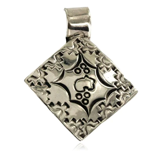 Handmade Certified Authentic Navajo Native American Nickel Pendant 13128-2 Handmade Certified Authentic Navajo Native American Nickel Pendant 13128-2