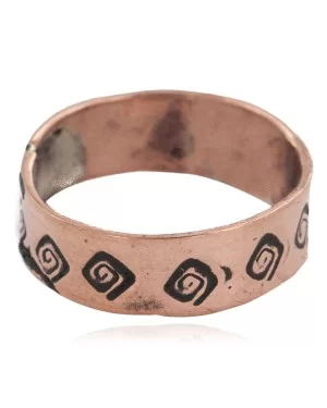 Handmade Certified Authentic Navajo Native American Pure Copper Ring 17094-1