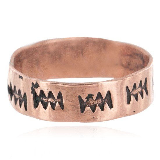 Handmade Certified Authentic Navajo Navajo Pure Copper Native American Ring 17092-10