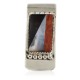 Handmade Certified Authentic Navajo Nickel and .925 Sterling Silver Inlay Coral Natural Black Onyx Mother of Pearl Native American Money Clip 11263-1